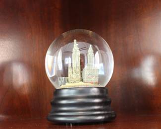 NY skyline snowglobe by Saks Fifth Ave