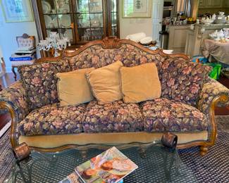 #117 - $275 - Thomasville floral sofa Victorian style