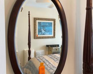 #41 - $90 Pair of oval wood mirrros 19x34