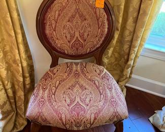 #104 - $46 - Ballon back paisley chair (2nd matching one in upstair four poster bed room)