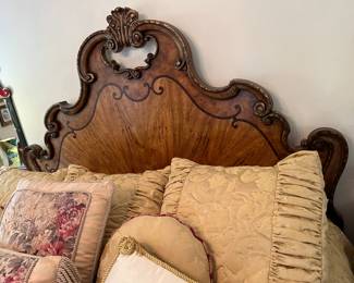 #105 - $1495 - Thomasville king bed, (2) nightstands 38x20x23, Dresser with mirror 76x7'Hx20D