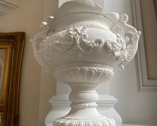 #5 - $80 - Composite white urns set of 2 (approx 2')