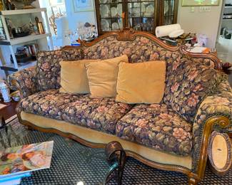 #117 - $275 - Thomasville floral sofa Victorian style