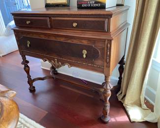 #73 - $250 American made C.1940's silver & linen chest 40x18x36