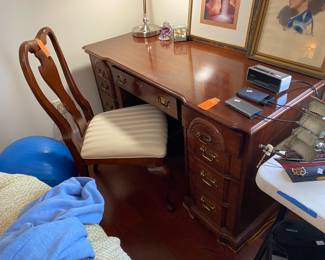 #53 - $180 Wood desk and chair 51 1/2"L x 31H x 2D
