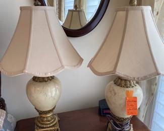 #43 - $70 Pair of cream Lamps