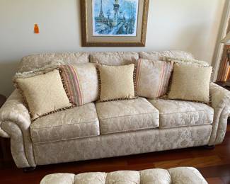 #47 - $350 - Thomasville cream sofa tuffed