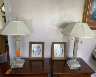 #63 - $250 - Pair of onyx glass lamps