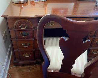 #53 - $180 Wood desk and chair 51 1/2"L x 31H x 2D