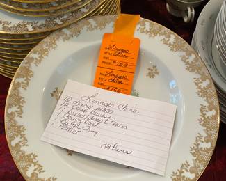 #25 - $160 - Limoges China 38 pieces or maybe a few more serving pieces.