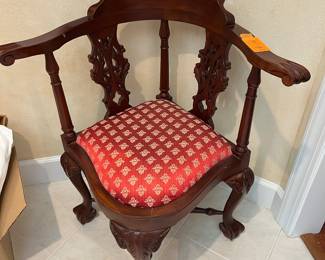 #107 - $100 - American corner chair on ball claw feet