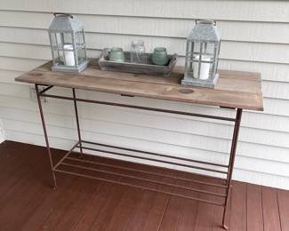 Teak and Iron Table