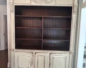 This is custom made hand painted solid wood 2 piece wall unit from Habersham
