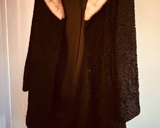 Persian lamb with white mink collar