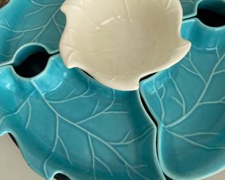 Mid Century Lazy Susan Original Box, Calif Pottery