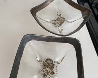 Mid Century George Briard Serve Ware Bowls, Silver Rim