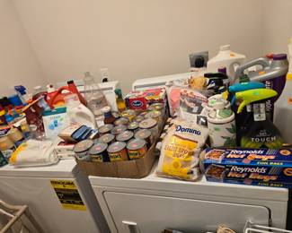 Cleaning supplies & canned goods