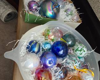 Hand blown glass balls / ornaments
