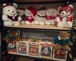 Vintage Hudson's Santa Bears & Land's End Rugby Bears