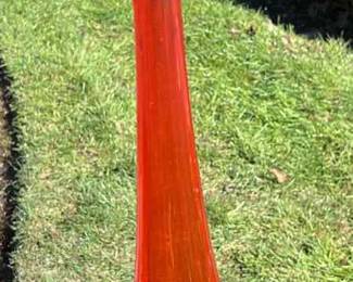 Mid Century Glass Orange / Yellow / Red Vase