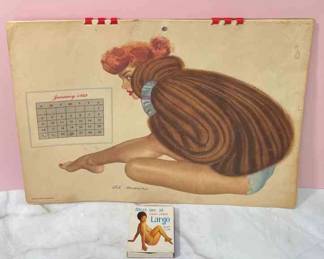 1949 By Esquire Pin Up Girl's Calendar * Artist Al Moore * Chuck Landis' Largo Nightclub Box Of Matches