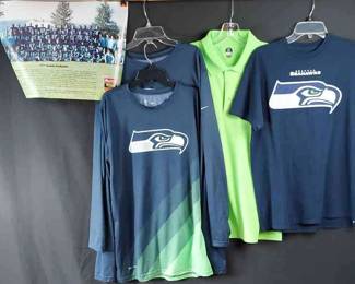 Seattle Seahawks Logo Shirts (Size Range M-XXL) * 1977 Team Poster