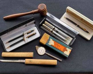 Pen And Pencil Set * CM Measuring Device * Letter Opener From Japan * Gavel * Lighter