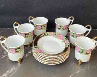 GNA Fine Porcelain Tiny Teacups With Saucers