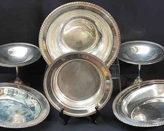 Silver Plated Bowls/Platters/Pedestal Dishes (6)