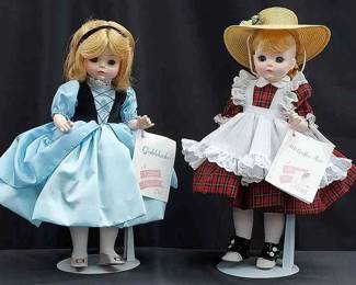 Madame Alexander Dolls (2) * Goldi Locks * McGuffey Ana * 2 Stands