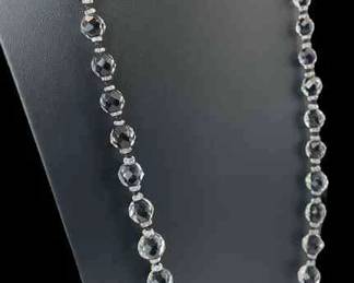 Clear/Black Long Crystal Necklace