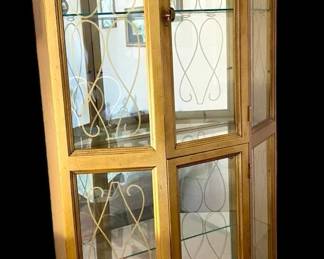 Gilded Gold Light Curio Display Cabinet * See Matching Cabinet Lot UP5709