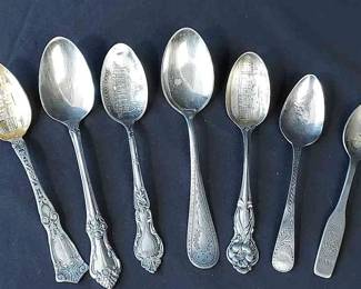 7 Sterling Silver Spoons * Total Weight 129.90
