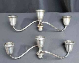 Marked Sterling Silver Candelabra Inserts