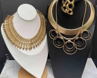 Gold Toned Drama * Necklaces * Chunky Link Bracelet