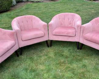 Four Microfiber Club Chairs