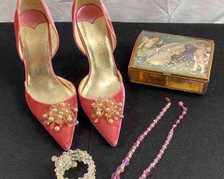 Music Box * Costume Jewelry * Vintage Shoes
