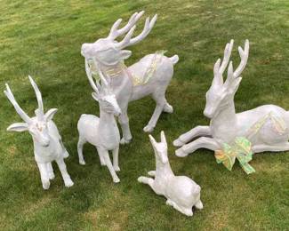 Five Paper Mache Like Reindeer