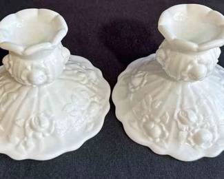 Milk Glass * Candlesticks