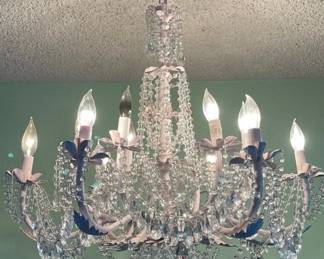 Chandelier * Painted Shabby Chic Light Chalk Pink * Matching Toll Light