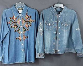 Designer Denim * Bob Mackie-Wearable Art (Medium) * French Cuff (Large)