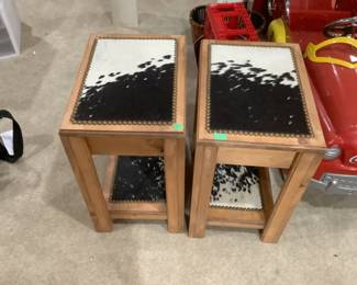 Cowhide topped stools….presale $40 each