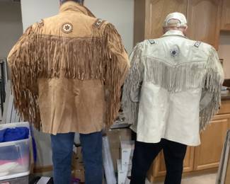 Men’s leather/suede  jackets with fringe trim