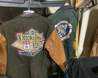 National Finals Rodeo jackets from 1995 and international rodeo finals 1997