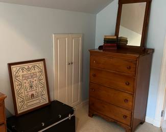 Maple chest and mirror (Maple twin bedroom)