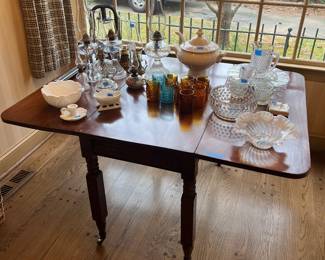 Antique drop leaf table
Kerosene lamps