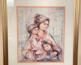 Edna Hibel "Julia and Children" signed lithograph, $125