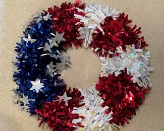 4th of July 18" wreath,  was $10, NOW $6