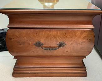 1 drawer end able w/ protective glass top, 22" x 22" x 21"H,  was $185, NOW $125