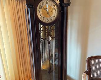 Herschede  1915 Gothic Grandfather Clock, solid mahogany, 9 tube Westminster Chime, 16"D x 26.5"W x 79"H,  $4,000